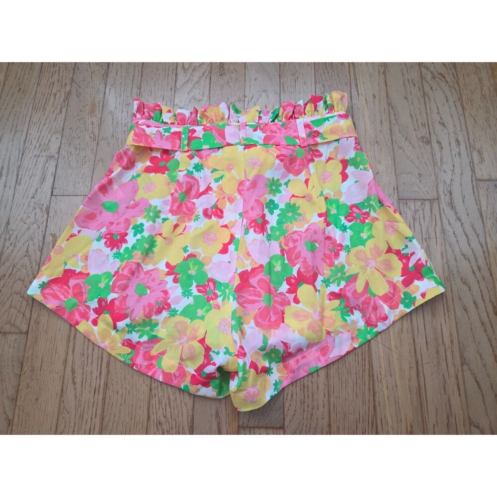 For Love & Lemons Women's Miranda High Waist  Paperbag Shorts Small  Floral - Picture 2 of 6